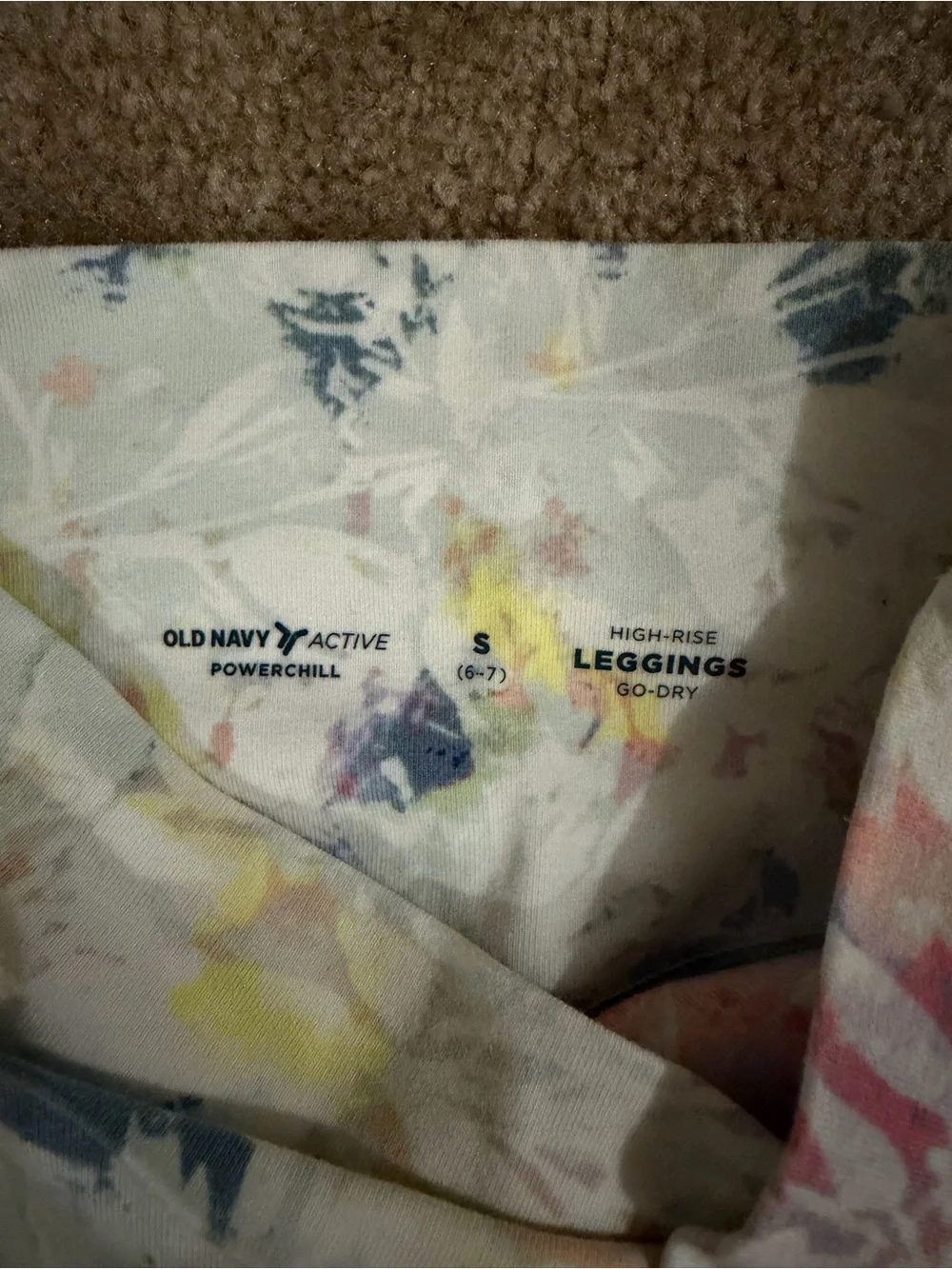 Kids Watercolor Print Leggings and sports top Set - White Multi